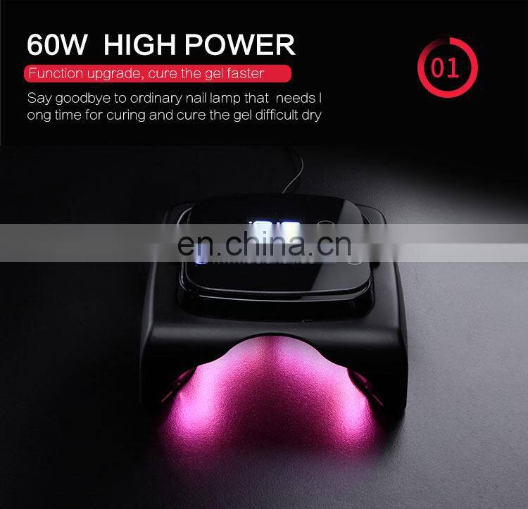 electric 60w nail lamp uv led nail lamp with smart timer nail dryer machine