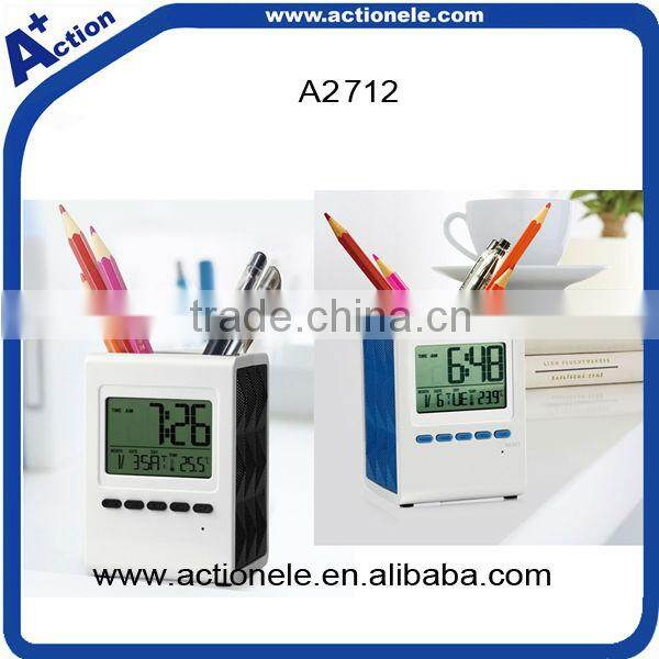 Digital Table Alarm Pen holder Clock