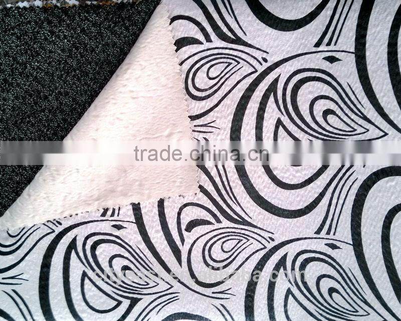 Bronzed Heart Shaped Suede Fabric Bonded With Roma Fabric For Sofa, Home Textile