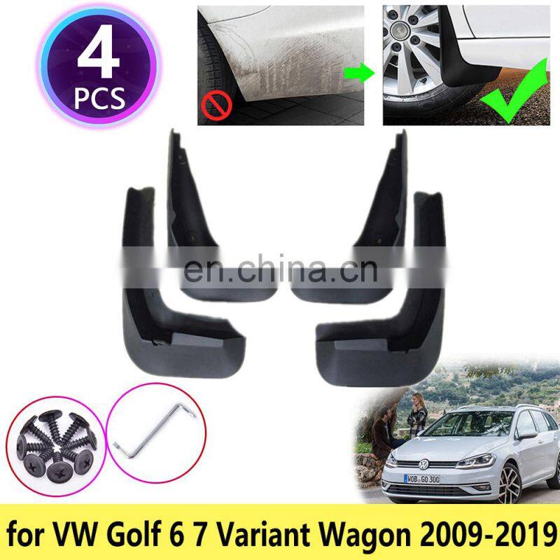 for VW Volkswagen Golf 6 7 MK6 MK7 Estate Variant Wagon 2009~2019 Mudguards Mudflap Fender Mud Flaps Splash Car Accessories 2017