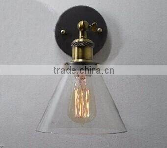 antique glass wall lamp with edison bulbs
