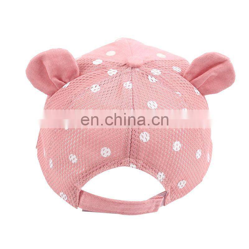 Dot Baby Caps New Girl Boys Cap Summer Hats For Boy Infant Sun Hat With Ear 2017 Sunscreen Spring Accessories