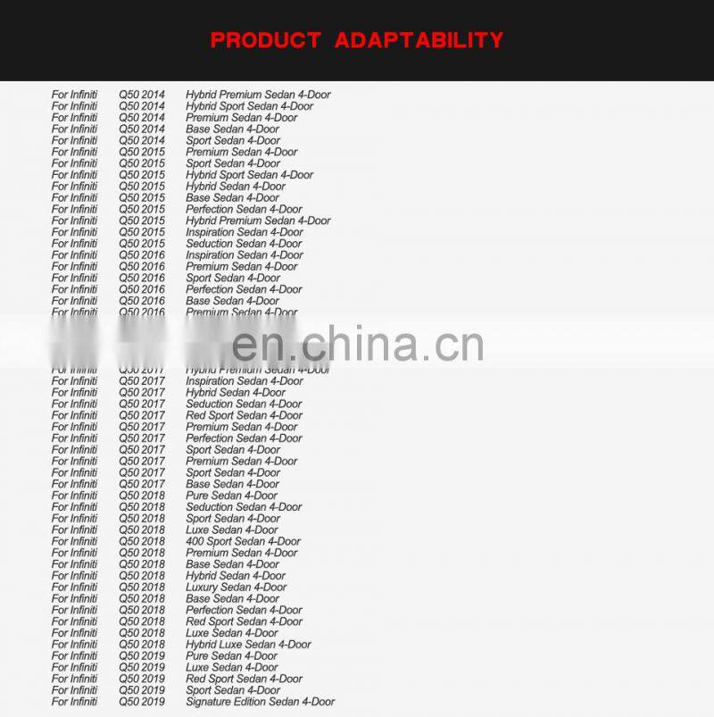 For Infiniti Q50 Q50S Carbon Fiber Rear Trunk Wing Spoiler 2013-2019