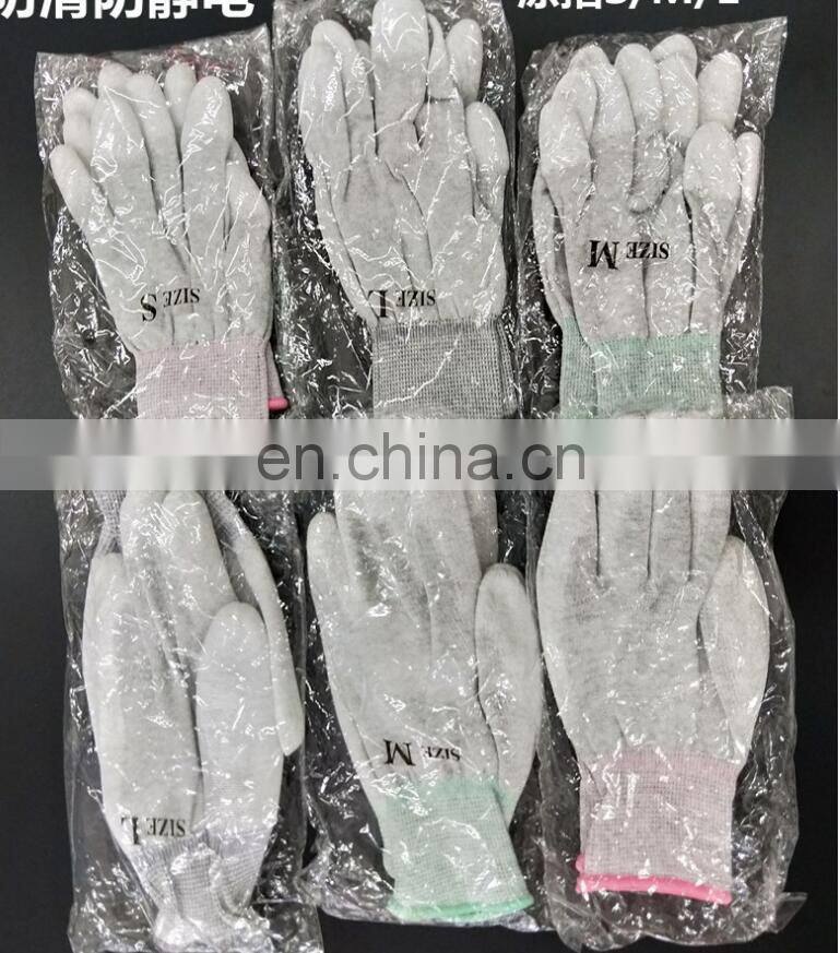Antistatic ESD TOP Fit Fabric Nylon Gloves Fingertip Coating Glove