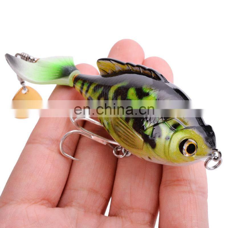 Amazon New Design 97mm 16.6g Topwater Floating Rotating Tail Artificial Hard Bait Fishing Lures Whopper Plopper