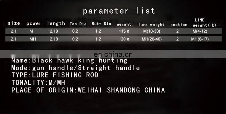 2.1m sea rod wholesale price high quality spinning casting carbon rod with reel