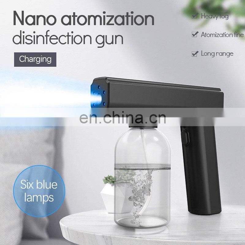 Wholesale Disinfection Spray Gun USB Wireless Nano Sanitizing Electric Atomizer Machine Sterilize Hand Held Sprayer Black White