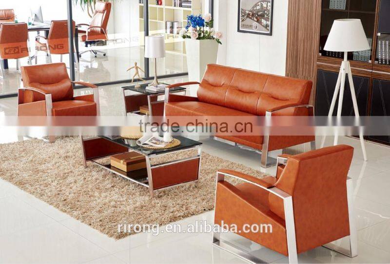 Modern metal armrest design italy leather office sofa