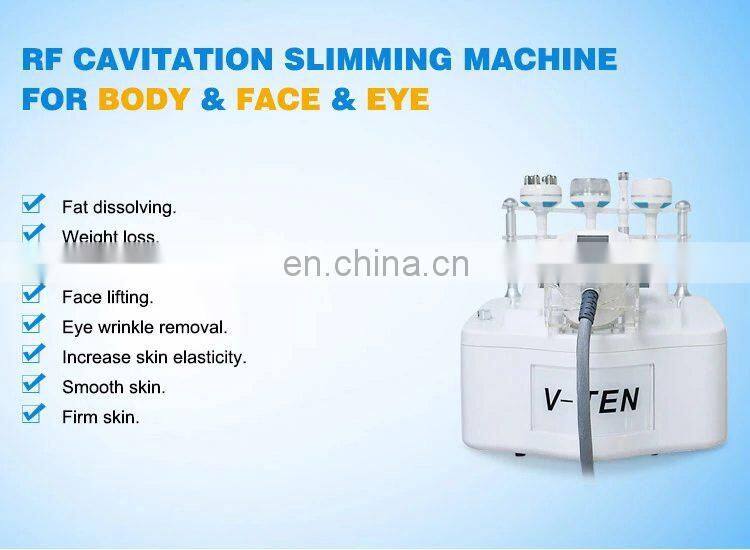 Multifunctional 6 in 1 Portable V10 cavitation vacuum roller body shape slimming cellulite removal machine