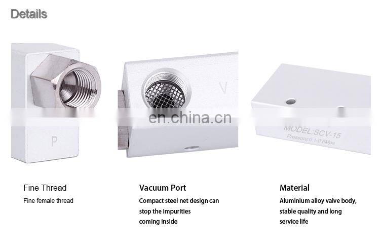 SNS Pneumatic SCV/CCV Series Aluminum Alloy Air Vacuum Ejector Generator