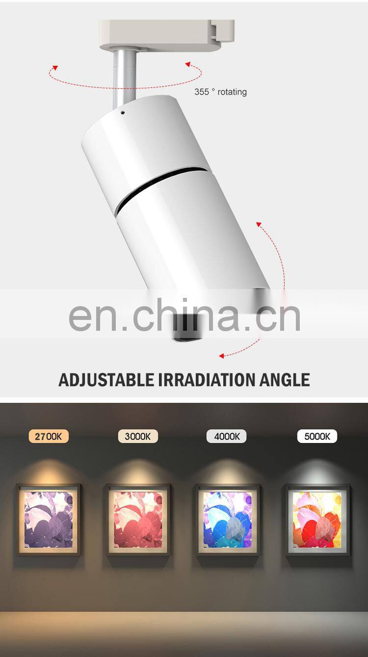 High Lumen Spotlight Magnetic Rail Installation Aluminum COB 12W Led Track Lamp