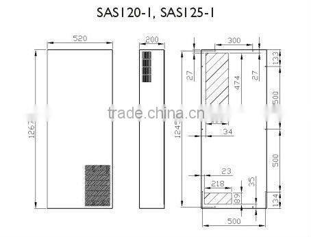 door side mounted electric industrial telecom vending machine cabinet air cooler