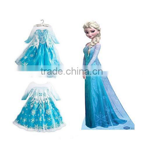 wholesale Frozen Princess Girl Queen Elsa Anna Cosplay Costume Party Dress frozen e