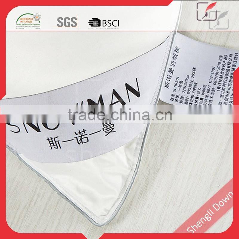 Washed duck down filled topper, children mattress bed topper