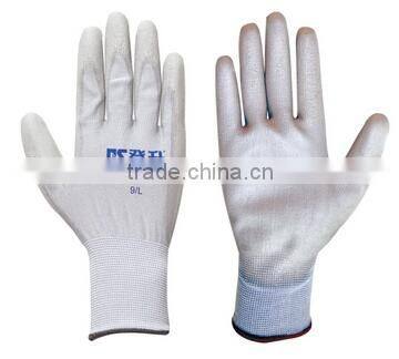 Nylon liner pu palm coated gloves