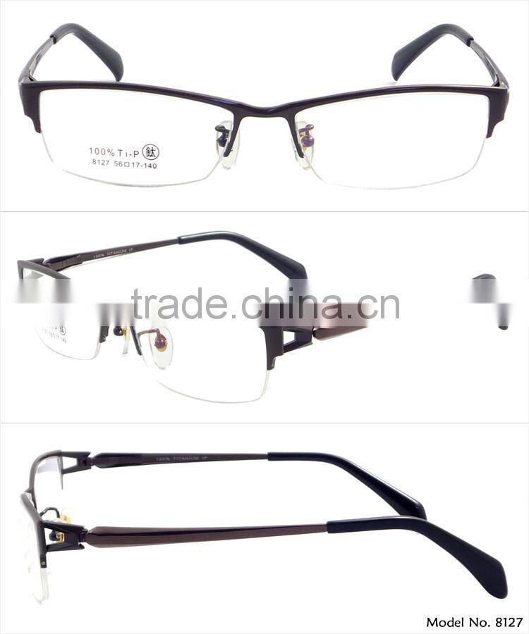 2015 new style half rim titanium eyeglasses frame