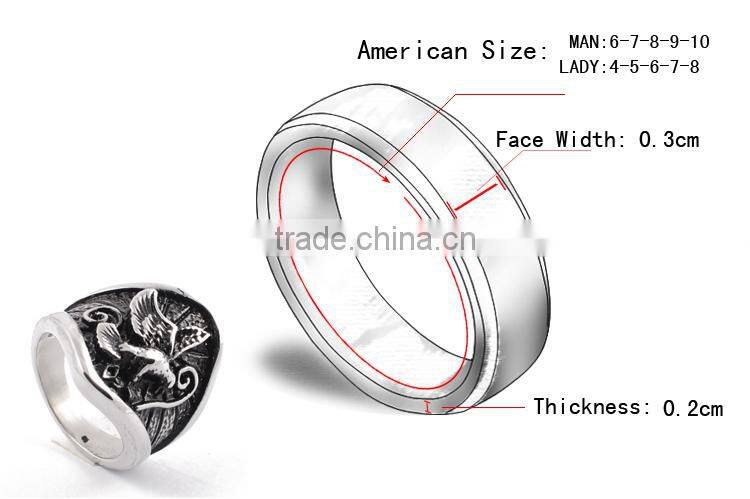 Wholesale silver jewelry big size silver ring for men