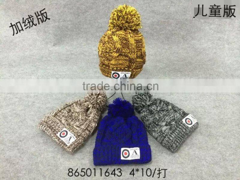 Fashion Letter OA Label Sewed Kids Childrens Knitted Warm Winter Hat Baby