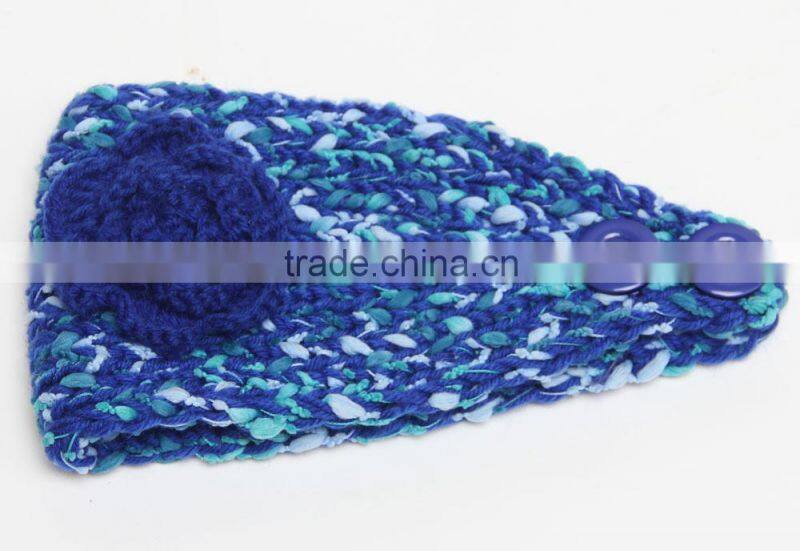 2015 New Patterns Fashion Women Ladies Flower Knitted Head Band