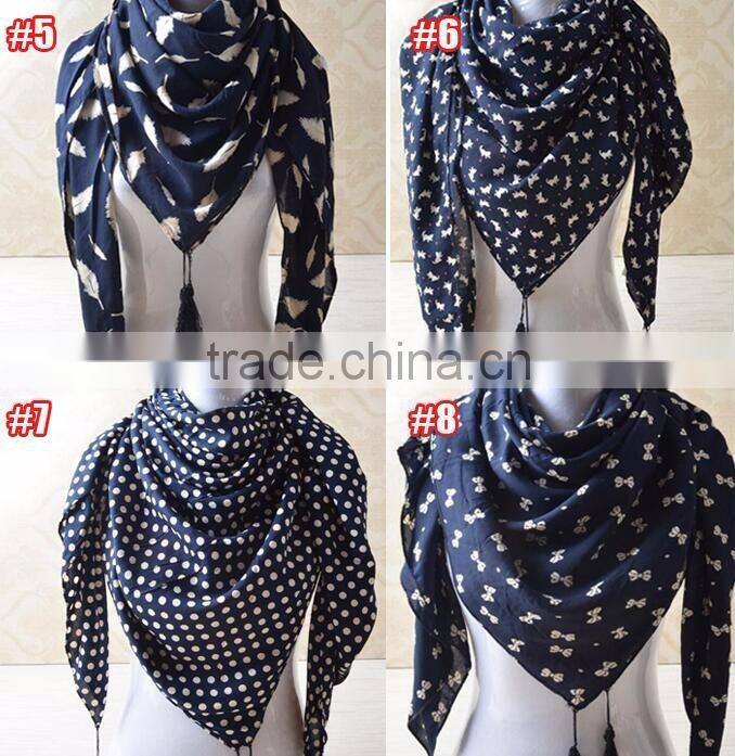 New Designs Printed Cotton Square Head Scarf