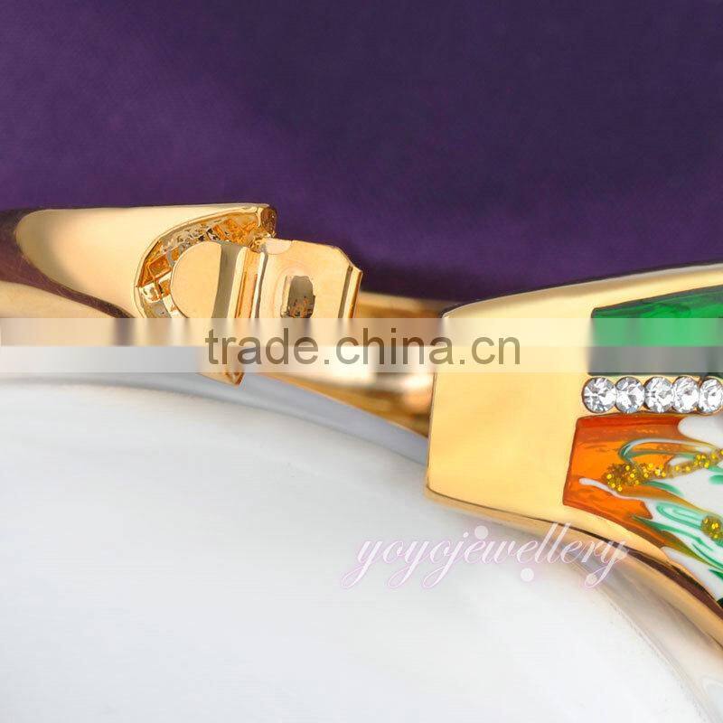 Leaf shap brass gold plated indian fashion fake gold bangle