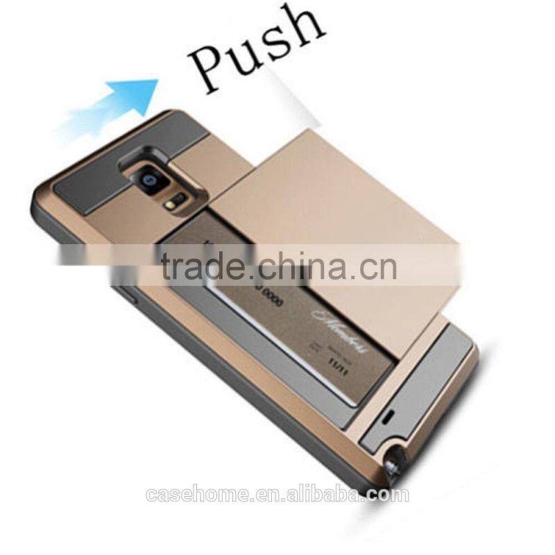 Card pocket Wallet ShockProof Slim Hybrid case cover for Samsung Galaxy Note4