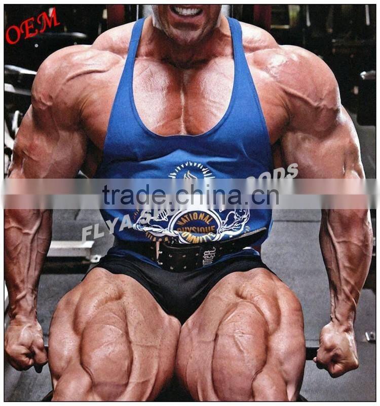 custom logo printed y-back gym stringer singlet