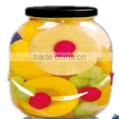 glass jar fruit cocktail