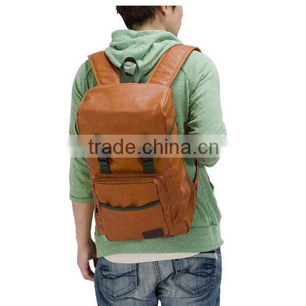 Vintage online wholesale shop clear black leather drawstring laptop backpack bag