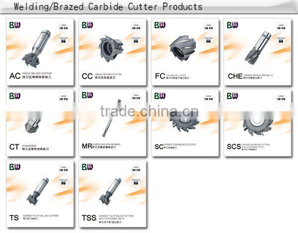 Brazed Carbide Helical End Milling Cutter Milling Cutter For Side and Face Milling