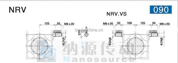 NRV 90 50:1 Series Worm Gear Speed Reducer with Flange