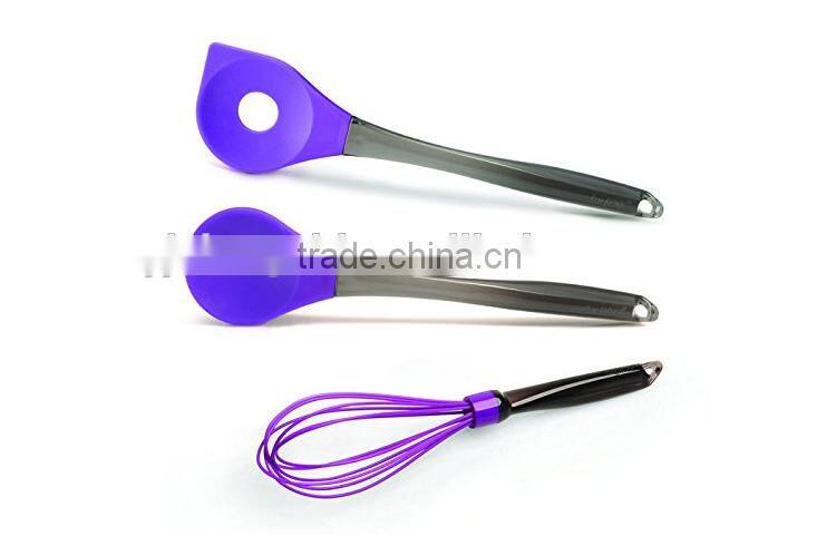 2016 Hot Sale High quality Food Grade Colorful Silicone Solid Spoon Cooking Utensils