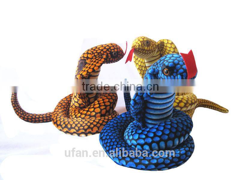 yiwu factory Wholesale lifelike stuffed cobra animal toy