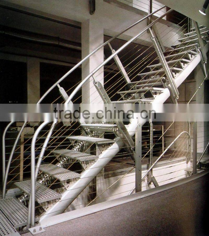Modern balcony wood and stainless steel balcony balustrade design