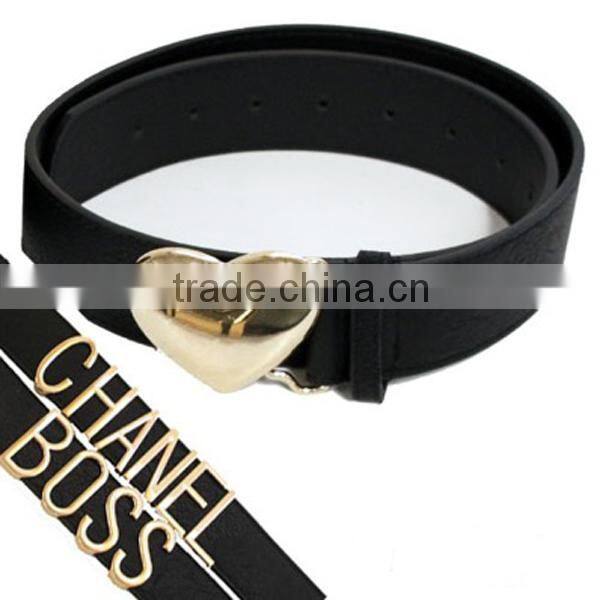 Fashion Silver Loop PU Leather Belt For Promotional gifts