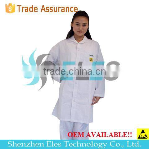 Customize Cotton Material ESD Antistatic Smock with Conductive Carbon