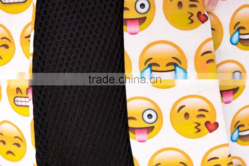 Taobao Top Selling High Quality Polyester Custom Emoji Backpack Bag