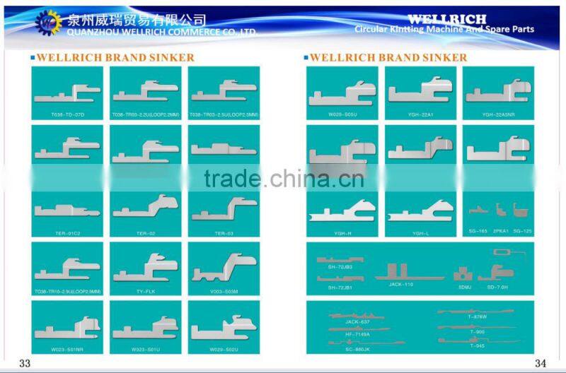 Wellrich Sinker for circular knitting machine