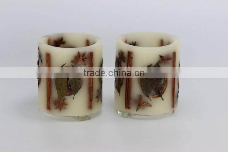 dried flower design candle for decoration wholesale