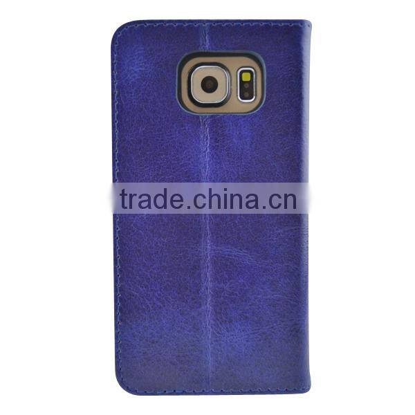 Genuine leather flip cover clear case for galaxy s6
