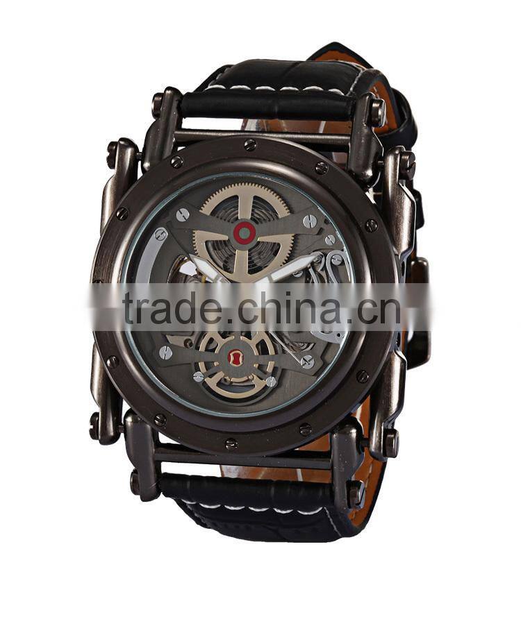 Chines movt watches, unique design wristwatch, mechanical automatic watch