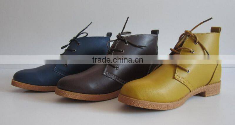 2016 girl fashion flat leather boot for ladies for woman made in China