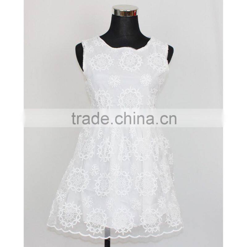 New Fashion Sleeveless Women Fashion Lace Dress Girls' Dress