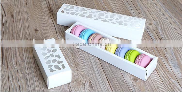4/8 macaron cake box, white hollow out macaron box,cracker box