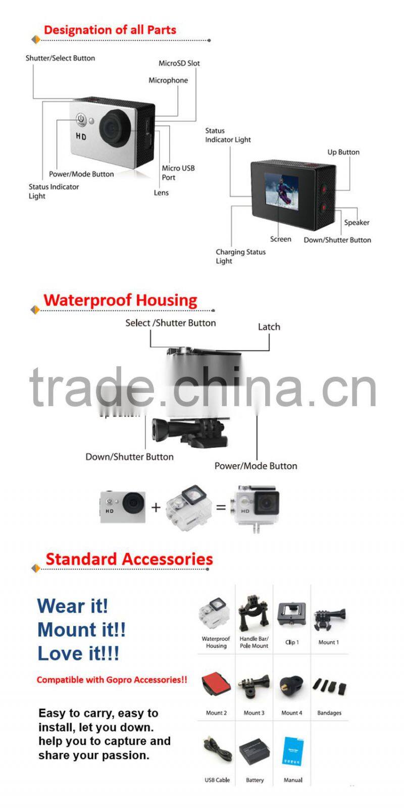 HD 720P Action Camera