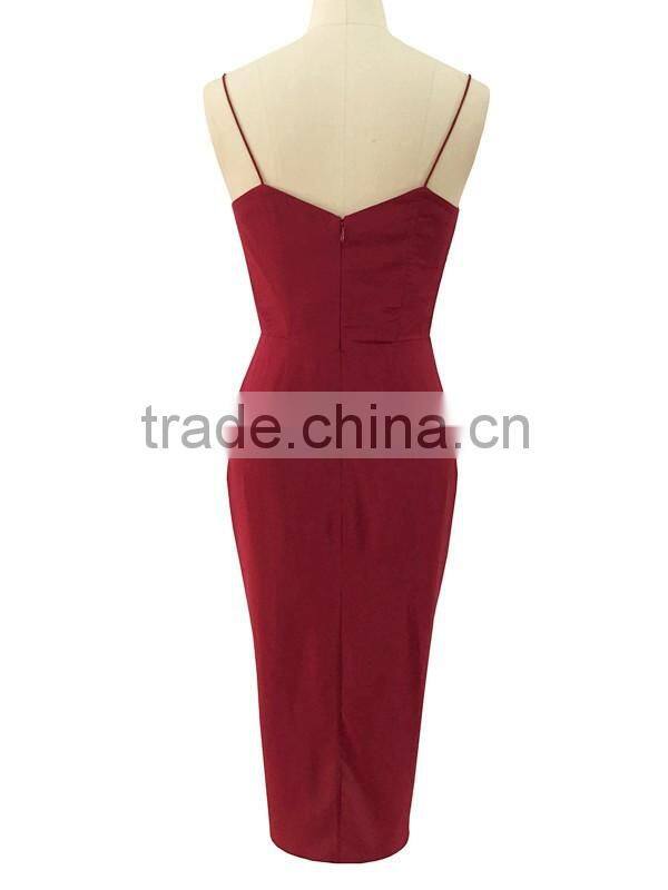 Lady's silk strap dress of evening