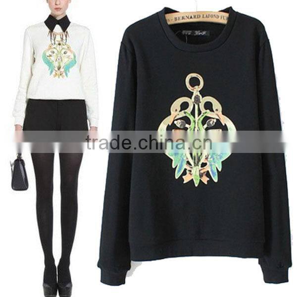 New! 2014 Hot Sale Pretty Fashion Loose Fit Lady Hoody Printed (lyt-0400083)