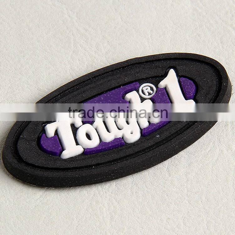 Eqxquisite quality garment accessory designer branding cloth soft pvc raised rubber label manufacturer