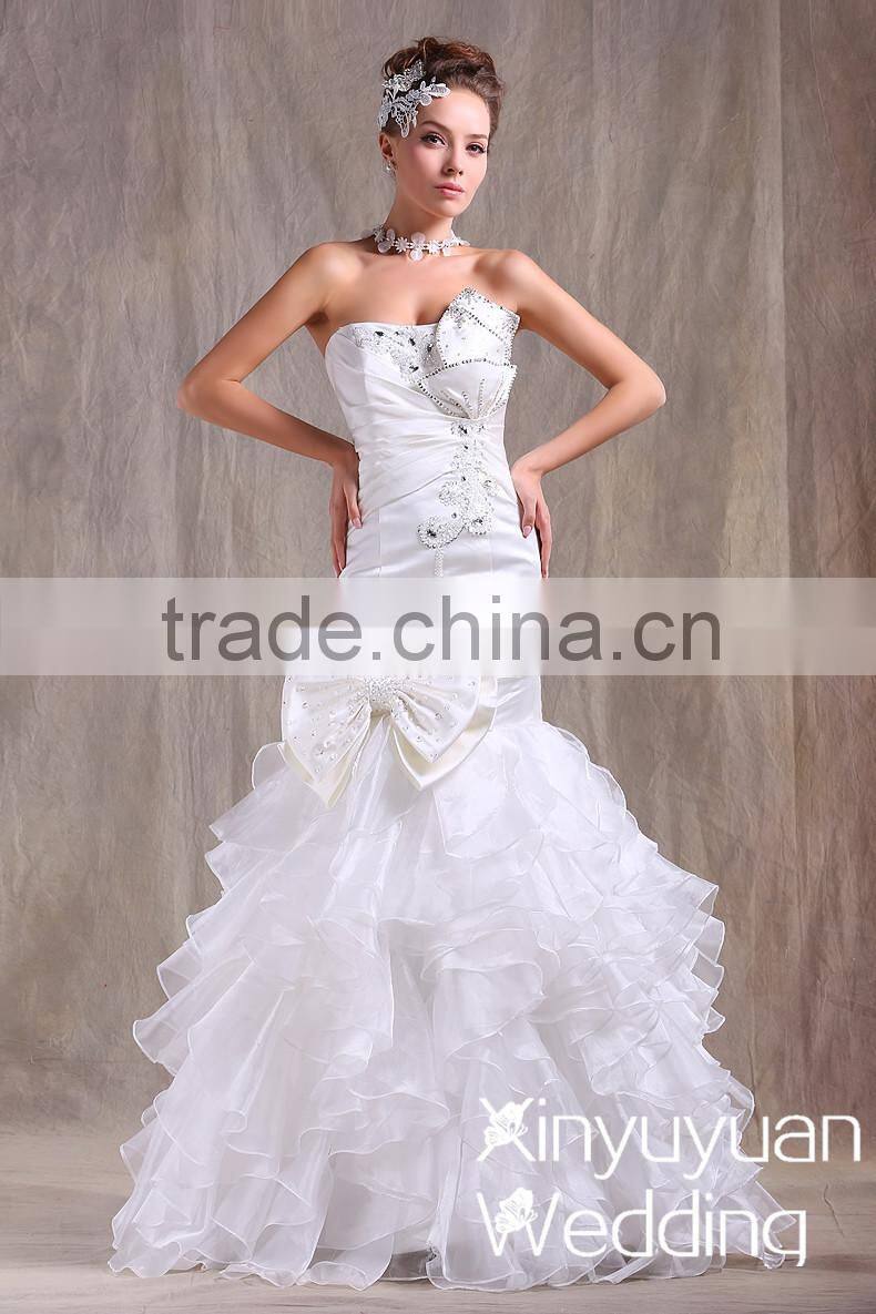 Xinyuyuan Real Sample Sexy White suzhou wedding dress CYW-013 buying wedding dress from china