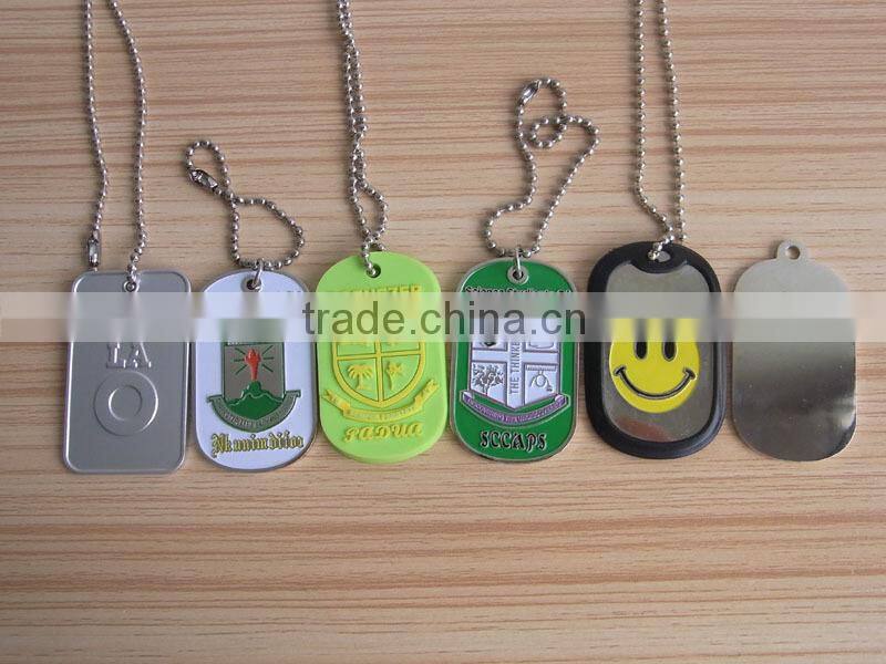black anodised aluminum company logo mens ID tag necklace